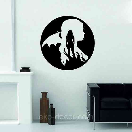 Декоративное настенное Панно «Ангел и Демон», Декор на стену 90*90 см, Черный Киев