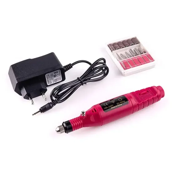 Фрезер - ручка для маникюра бытовой 20000 оборотов. Цвет красный. Киев