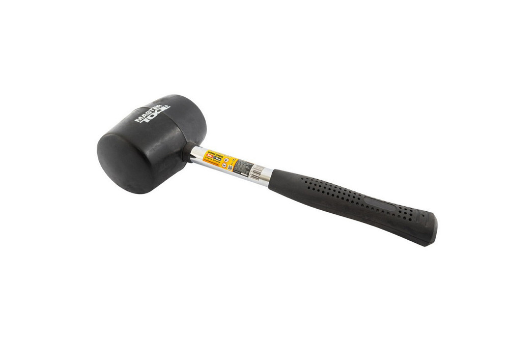 Киянка резиновая MASTERTOOL 80 мм 900 г металлическая ручка черная 02-1304 Ровно - изображение 1