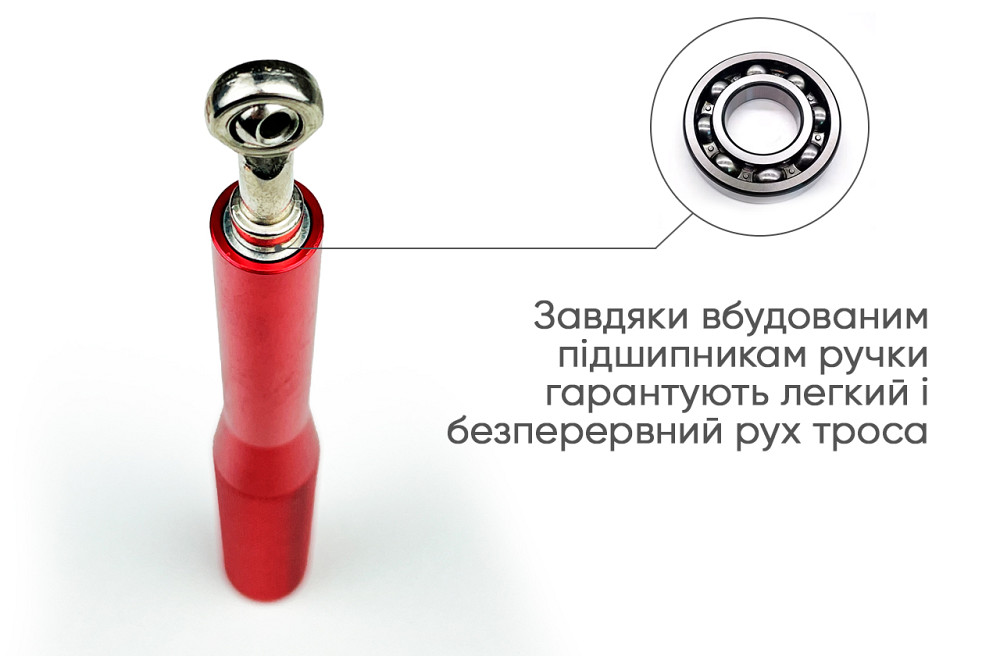 Швидкісна скакалка EasyFit Aluminium зі сталевим тросом та алюмінієвими ручками червона Коломия - фото 5