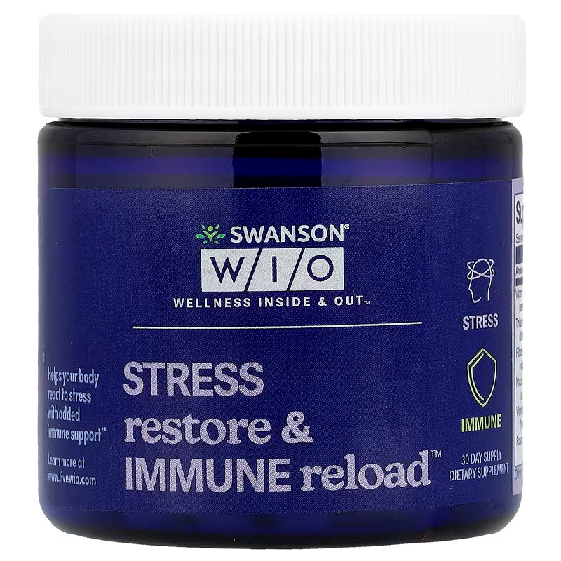 Поддержка иммунитета + восстановление организма после стресса Swanson Stress Restore & Immune Reload™, 30 Capsules Луцк - изображение 1