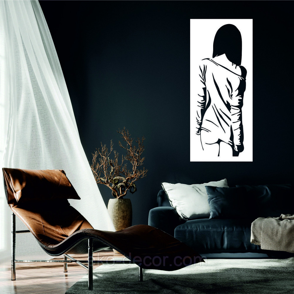 Декоративне настінне Панно «Сілует жінки», Декор на стіну 70*30 см, Білий Київ - фото 2