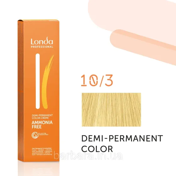 Тонуюча безаміачна фарба для волосся Londа Demi-Permanent Color 10/3 яркий блонд золотистый Киев