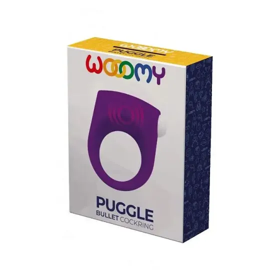 Ерекційне віброкільце Wooomy Puggle, 1 віброрежим, діаметр 3–4,4 см Львів