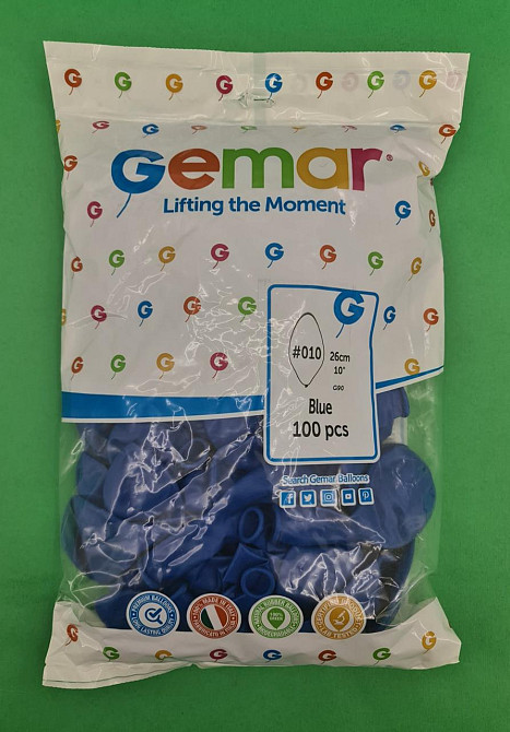 Повітряні кульки пастель синій 10" (25 см) Gemar 100 шт (1 пач.) Харків - фото 2