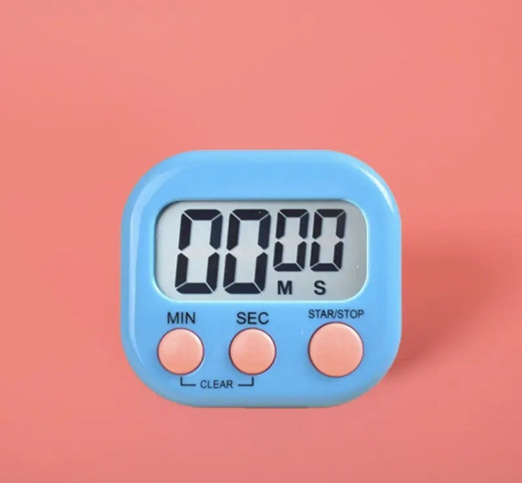 Таймер для кухні, зворотній відлік, колір синій, ЖК-дисплей, на магніті та підставкою на задній частині виробу Київ - фото 2