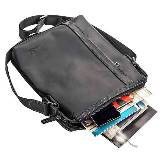 Сумка чоловіча SHVIGEL 11098 шкіряна Чорна Київ