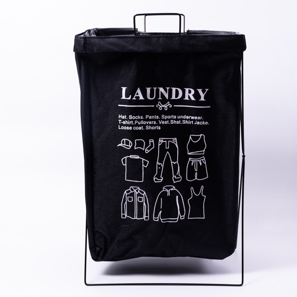 Yiwu Кошик для білизни на підставці 36×32×52 (см) м'який Чорний HP-41-11B Коломия - фото 1