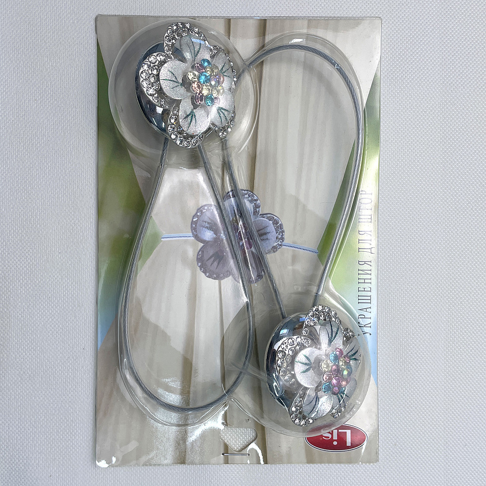 Магніти для штор та гардин "Flowers" набір 2 шт Різнокольоровий (81-233) Київ - фото 8