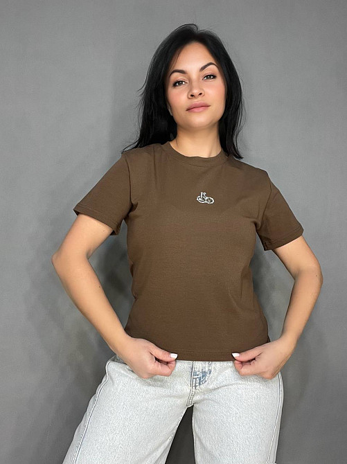 Футболка жіноча A-N 911-20 середня довжина вишня камінчики one size, коричневий, one size Київ - фото 11