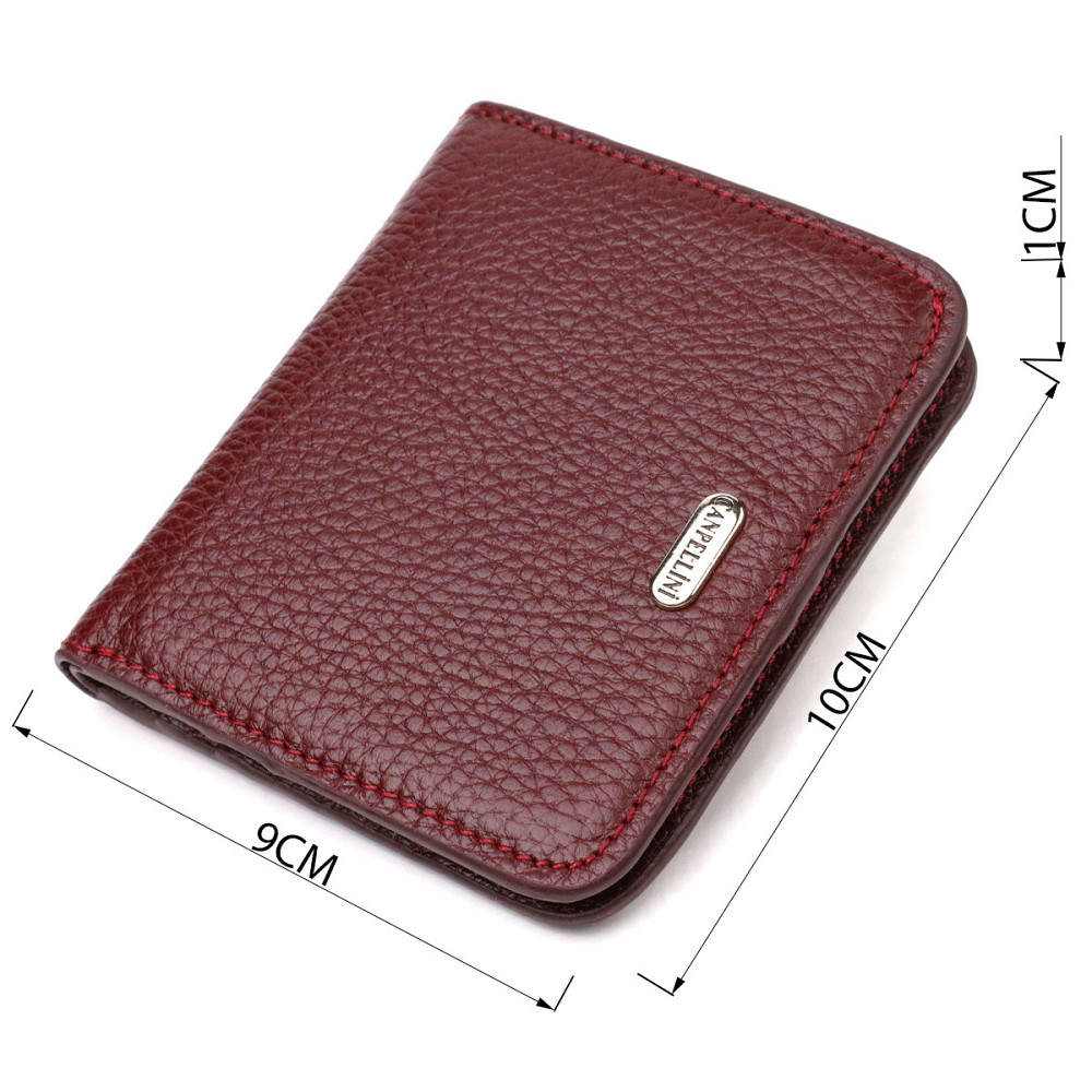 Идеальный женский кошелек небольшого размера из натуральной кожи флотар Бордовый (CANPELLINI) Киев - изображение 7