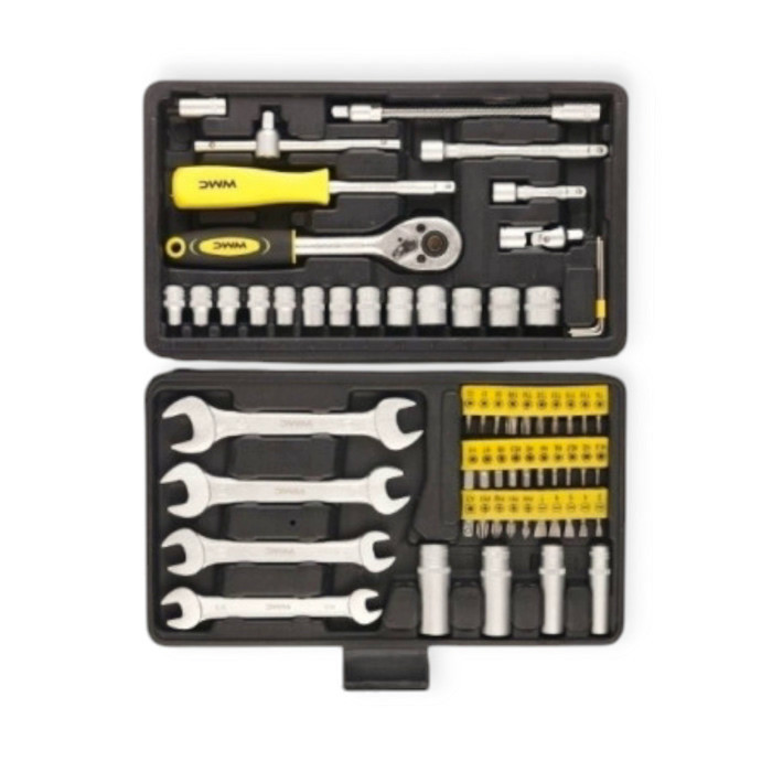 Набір інструменту 1/4" 62 шт, 4-14 мм з тріщ., подовж., кардан, отв.-вороток, біти, подовж. голів Мукачево - фото 2