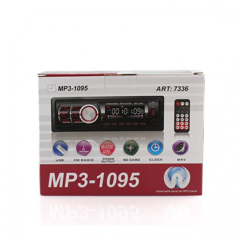 1DIN MP3 автомагнітола MP3-1095 SO+BT: знімна панель, Bluetooth, USB, SD, FM, 4x50W Одеса - фото 1