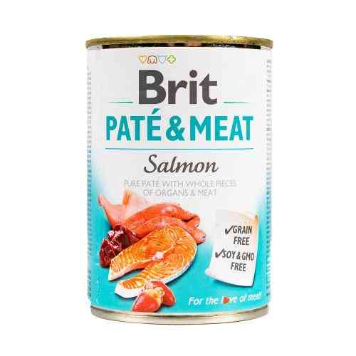 Корм влажний Brit Care Pate and Meat для дорослих собак з лососем 400 г Київ