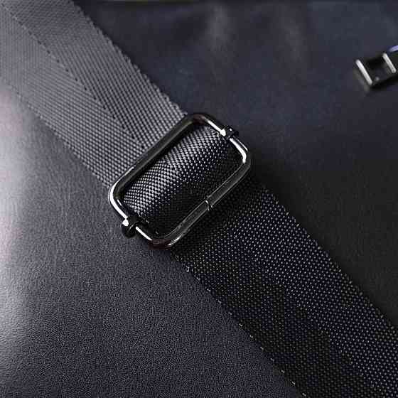 Класична чоловіча сумка месенджер із глянсової натуральної шкіри Чорна (SHVIGEL) Київ