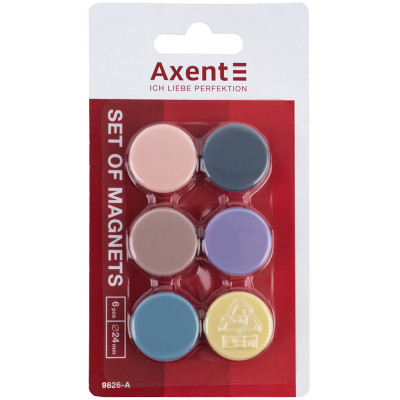 Магніт Axent 24 мм, 6 шт, Morandi (9826-А) Вінниця - фото 1