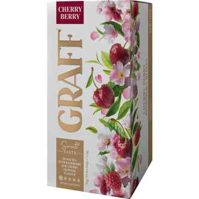 Чай Graff Cherry Berry з ароматом квітів малини та вишні 20x1.5 г (4820279612324) Вінниця