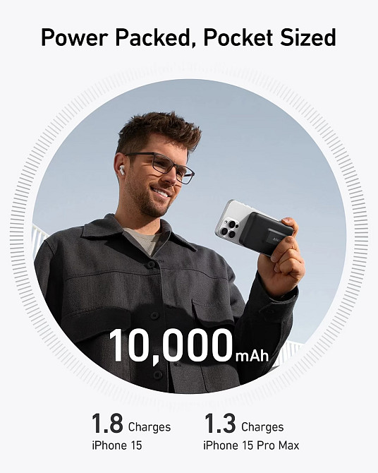 Універсальна мобільна батарея Anker MagGo 10000 mAh 27 W Black (A1654G11) ( 14413 ) Харьков - изображение 8
