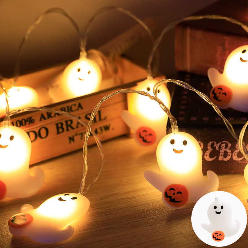 Гірлянда Хелловін Привиди з гарбузами 150 см 10 led 6 на 6 см білий Київ - фото 8