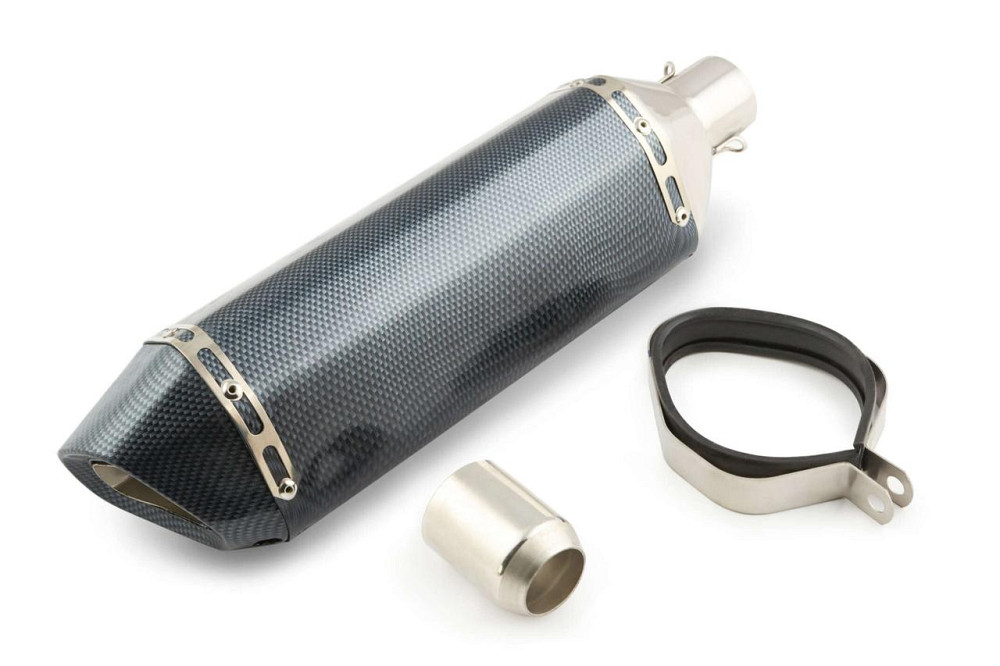 Глушитель (тюнинг) 460*13 см (нержавейка, три-овал, карбон светлый, прямоток, mod:1) 118 Мукачево - изображение 1