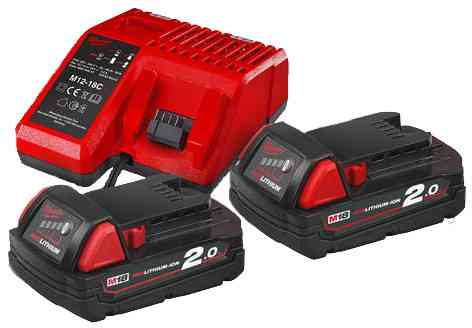Енергокомплект Li-Ion MILWAUKEE, M18 NRG-202 (зарядний пристрій М12-18С, 2 акумулятори М18 В2 2 Аг, картонне пакування) Одеса