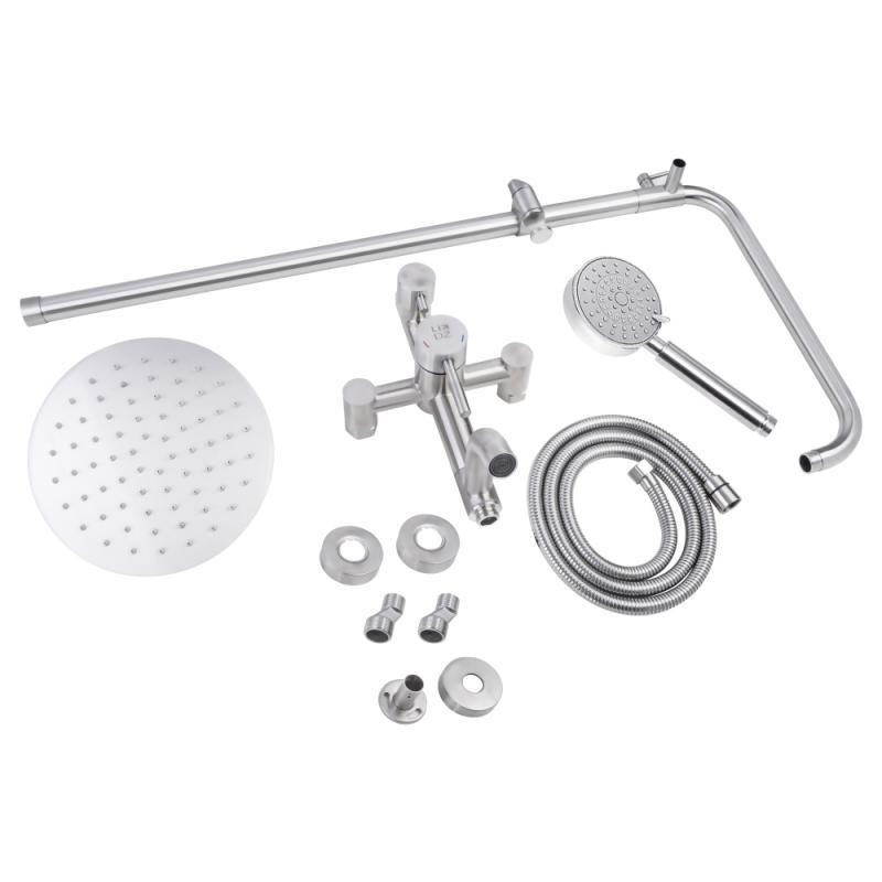 Душевая система универсальная Lidz Aria 1030 Nickel на три потребителя (с изливом) из нержавеющей стали Харьков - изображение 9