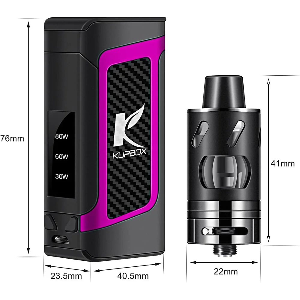Уценка Вейп Мод Бокс электронный модуль Kupbox Vape 80W, дисплей, с Оригинальным комплектом аккумуляторная батарея 2000 мАч Киев - изображение 4