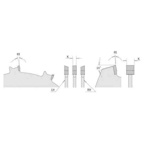 Пазовий регулювальний пиляльний диск CMT Dado 203x30x12 K6.35-20.64 -12° Neg (230.312.08M) Одеса