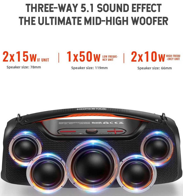 Hopestar A60 100w - Bluetooth колонки чорні  (Оригінал) Є в наявності. Харків - фото 2