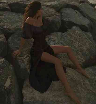 Женское обаятельное романтичное платье с разрезом шелк Одесса