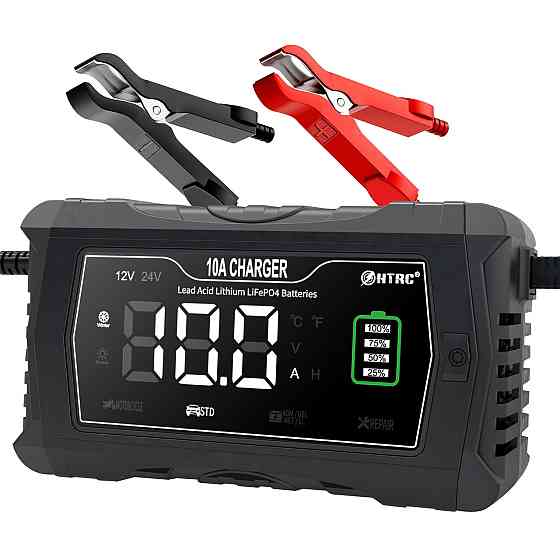Умное зарядное устройство HTRC 10A (12V/10A, 24V/5A) для LiFePO4, AGM, Lead-Acid (Черный) Киев
