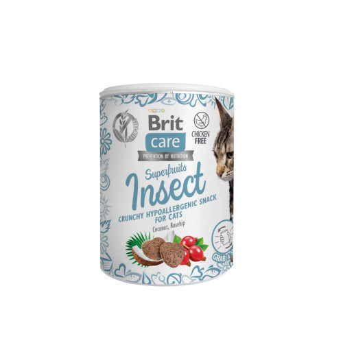 Ласощі для котів Brit Care Cat Snack Superfruits Insect комахи, 100 г Київ - фото 1