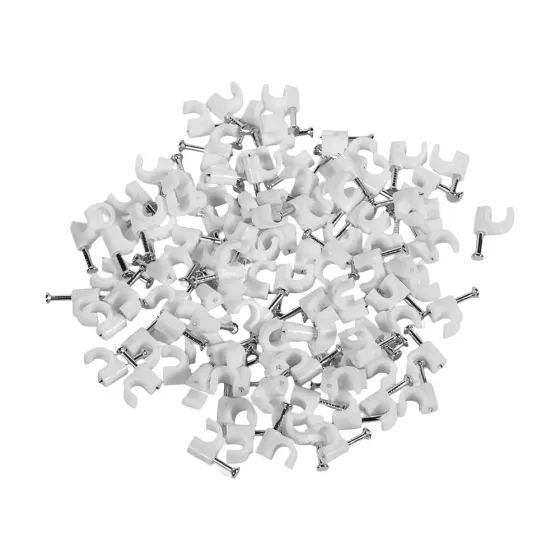 Скоба з цвяхом E-NET 5 мм біла, 100 штук (94-00320) Київ