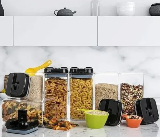 Органайзеры для кухни Food Storage Container 7 Контейнеров Черный Цвет Крышек Киев