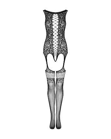 (SALE) Бодистокинг Obsessive Bodystocking F236 S/Ml/L, глубокое декольте, имитация шнуровки Sex Aura Киев