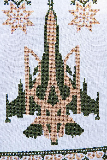 Вышиванка мужская, льняная, с длинным рукавом, белая, лен Киев - изображение 3