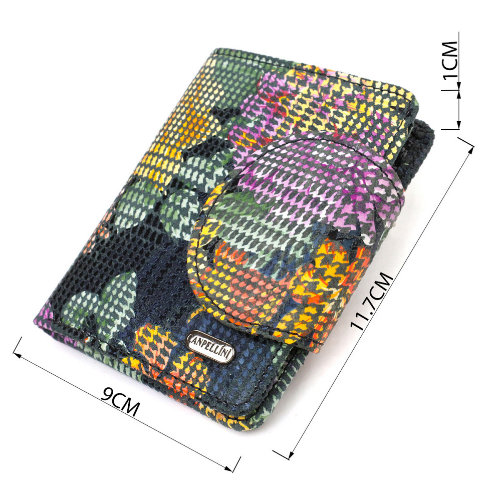 Оригинальное женское портмоне среднего размера из натуральной фактурной кожи CANPELLINI 21804 Разноцветное Киев - изображение 3