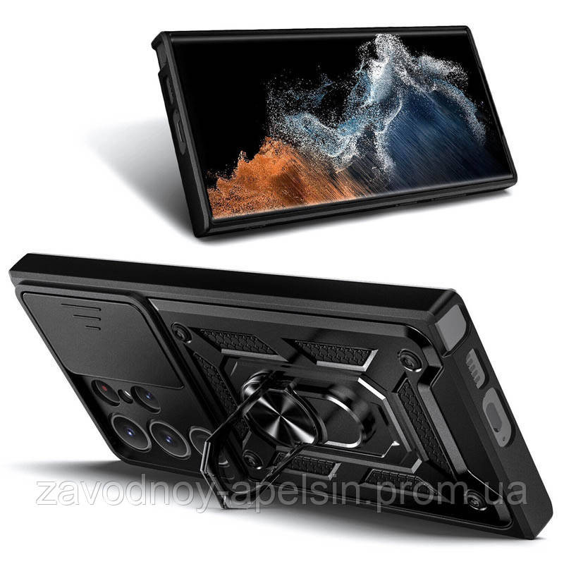 Samsung S24 Ultra S928 Протиударний чохол Шторка (чорний) Одеса - фото 3