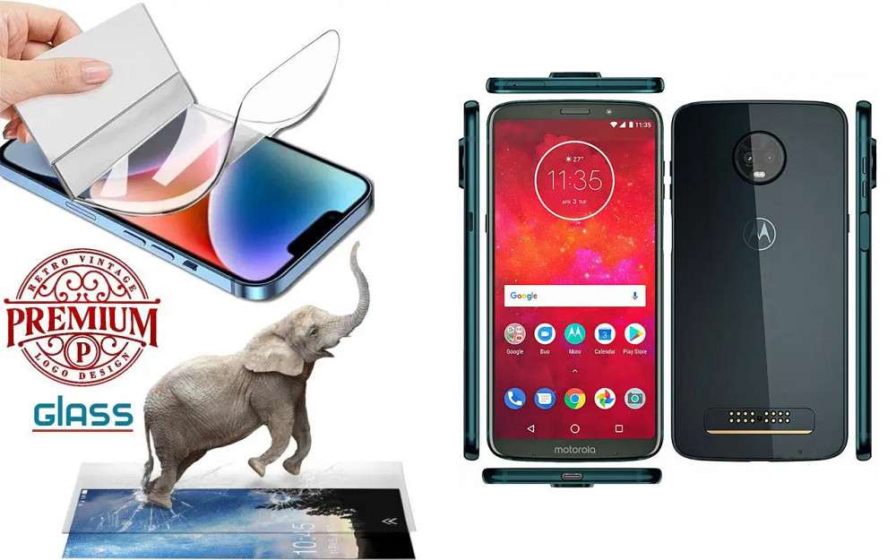Полиуретановая пленка Motorola Moto Z3, Moto Z3 Play, Moto Z3 Force, Premium, толщина 0,2 мм Киев - изображение 1