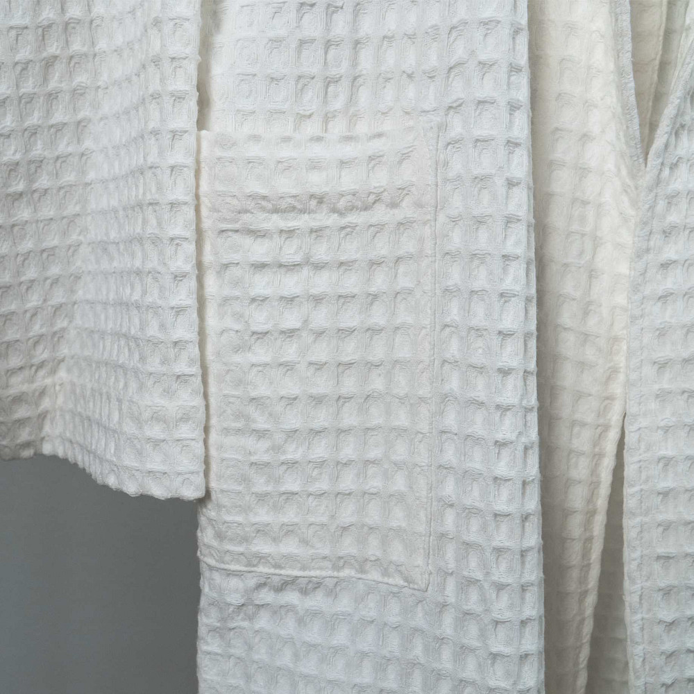 Вафельний халат чоловічий комір стійка з довгим рукавом YouStar 100% бавовна 380 г/м2 (Білий) XXL-XXXL Суми - фото 8