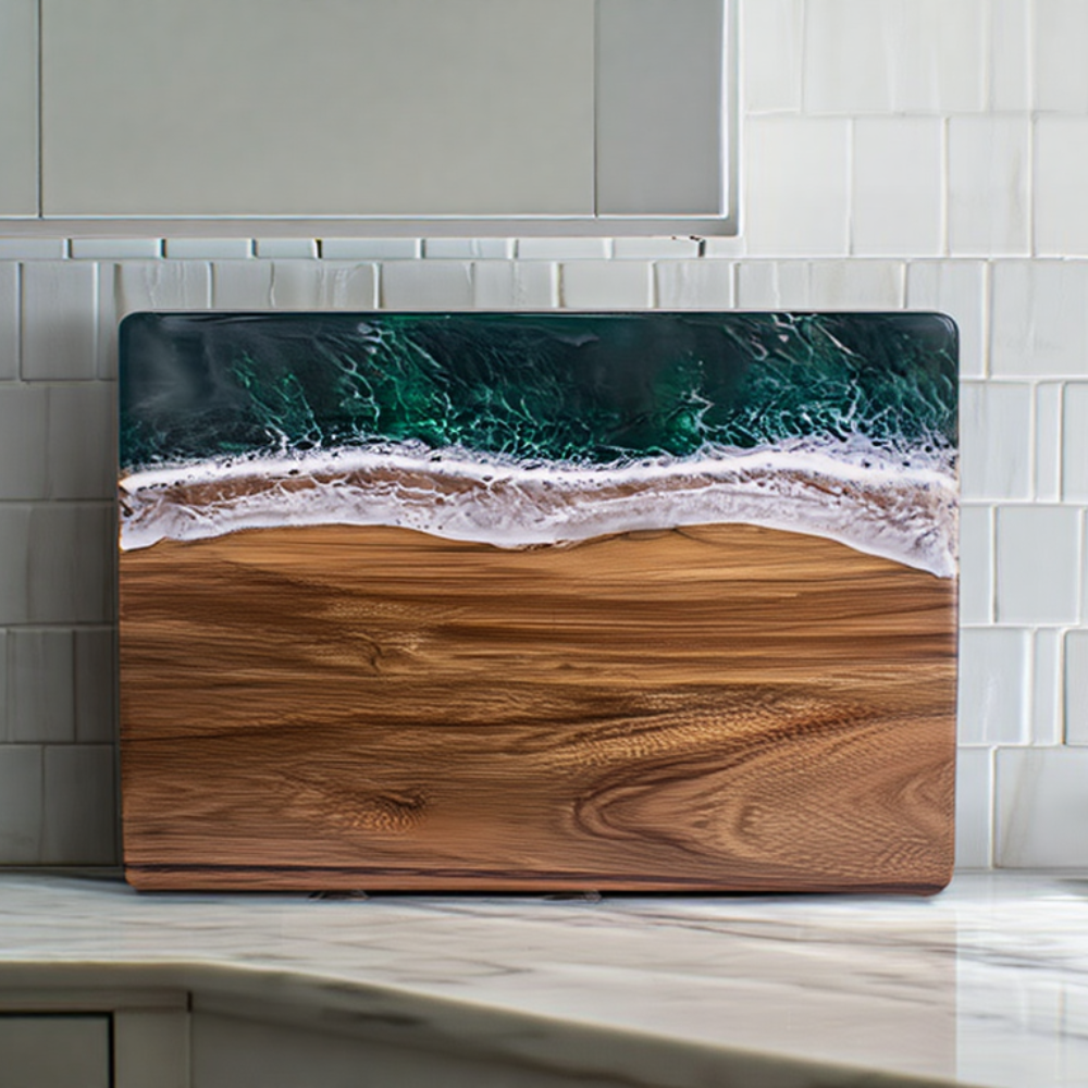 Разделочная доска для кухни бамбуковая,кухонная досточка для разделки из бамбука с узором морской волны 36 х 25 см Каменец-Подольский - изображение 7