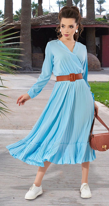 Платье с красивой юбкой плиссе (44) Киев - изображение 2