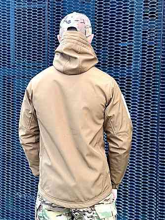 Осенняя водоотталкивающая и ветрозащитная куртка койот Softshell тактическая куртка для военнослужащих   WAR Львов