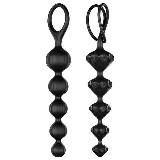 Набор анальных бус Satisfyer Beads Black, силикон, макс. диаметр 3,3 см и 3,5 см Sex Aura Киев