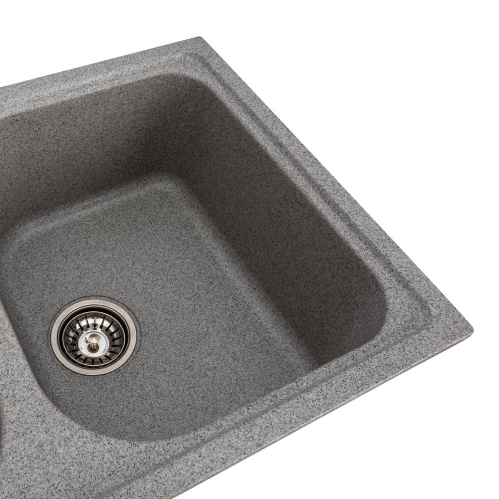 PLATINUM Гранітна мийка для кухні Platinum 7950 Equatoria матовий Сірий Київ - фото 3