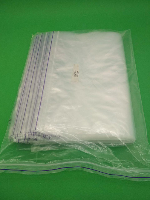 Пакеты Zip-lock 30×40 см 100 шт — большие прозрачные пакеты с застежкой-струна для хранения и упаковки вещей и Харьков - изображение 1