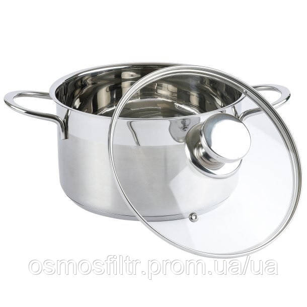Каструля Axentia Brilliant Ø 18 см 2.5 л зі скляною кришкою нержавіюча сталь Н 10 см (135940) Київ - фото 5
