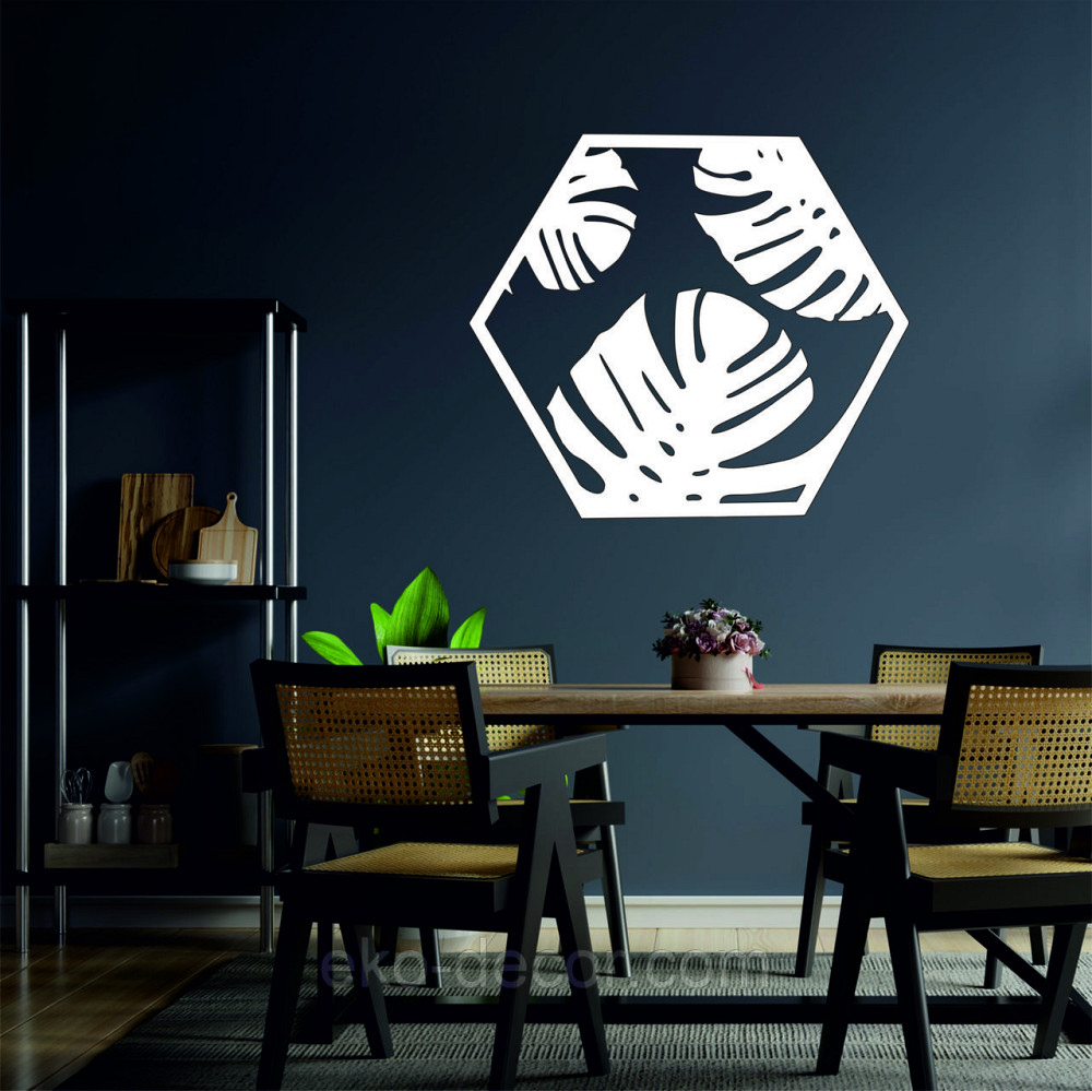 Декоративне настінне Панно «Листя пальми»  Декор на стіну 90*78 см, Білий Київ - фото 5