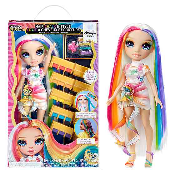 Ігровий набір з лялькою Rainbow High серії Крейда для волосся та стиль – Амая Дніпро