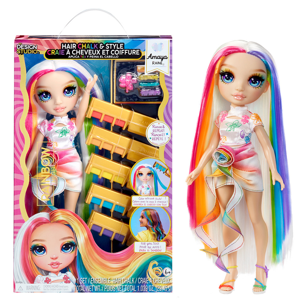 Ігровий набір з лялькою Rainbow High серії Крейда для волосся та стиль – Амая Дніпро - фото 1
